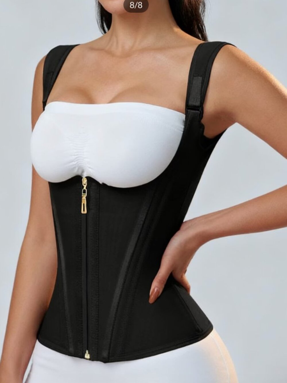 High-Waist Zipper Shapewear Top